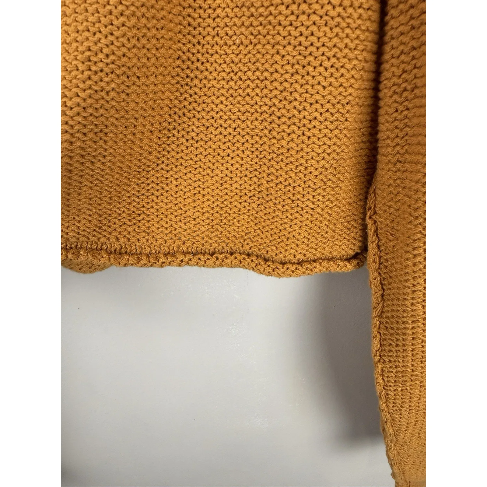Free People Women’s Slouchy Sweater, Size S, Mustard, Coastal Inside-Out Knit - Image 4