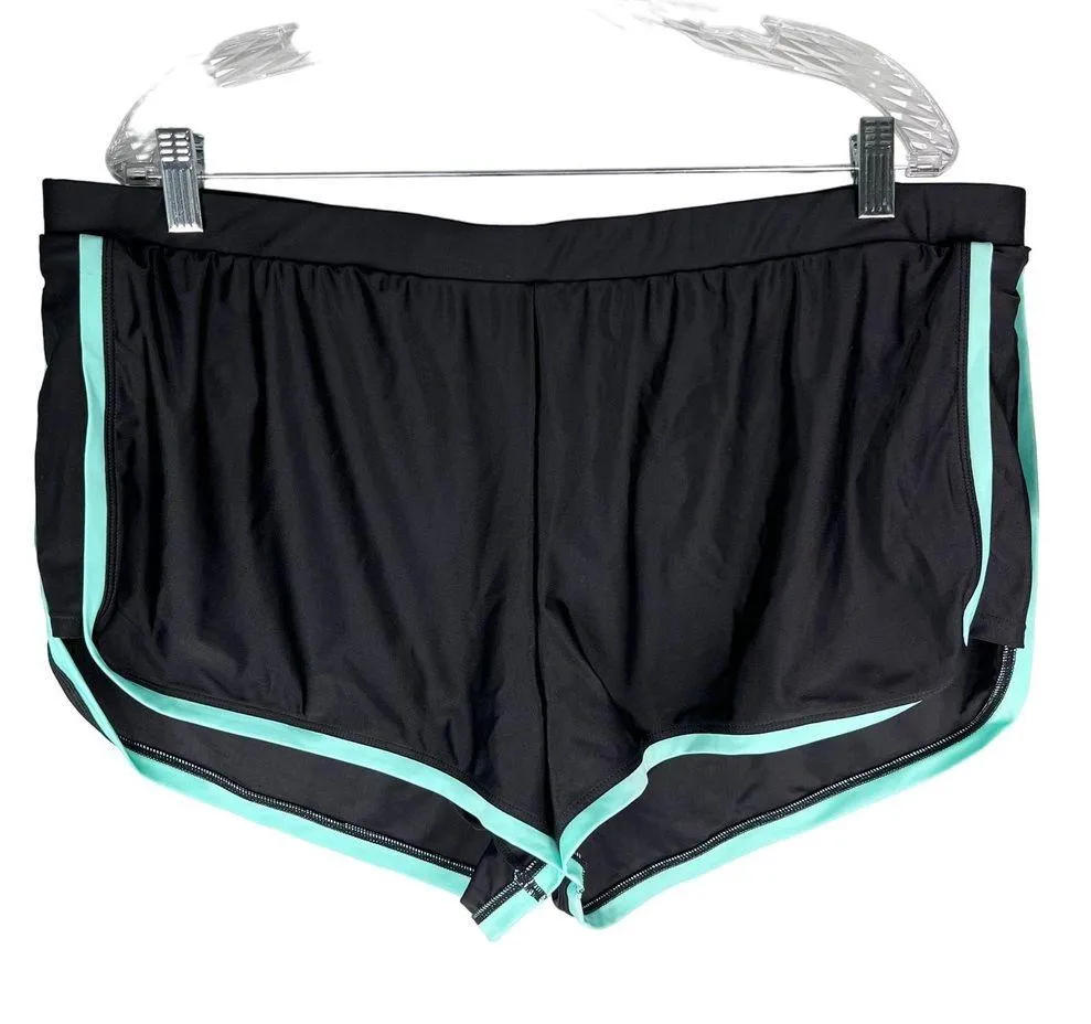 Xersion Womens Swim Shorts XXL Aqua Sea Vibrant Vacation Lined New - Image 9