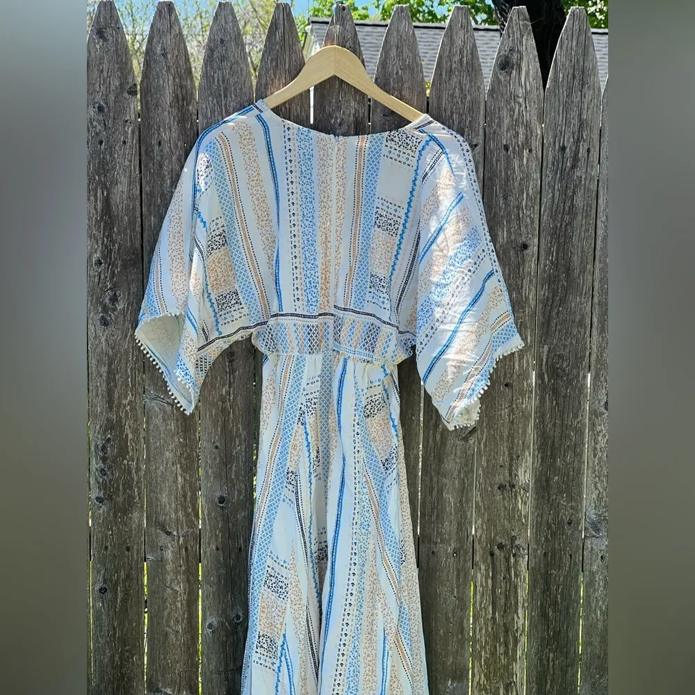 Lulus graceful grace blue print Midi dress White Size XS - Image 14