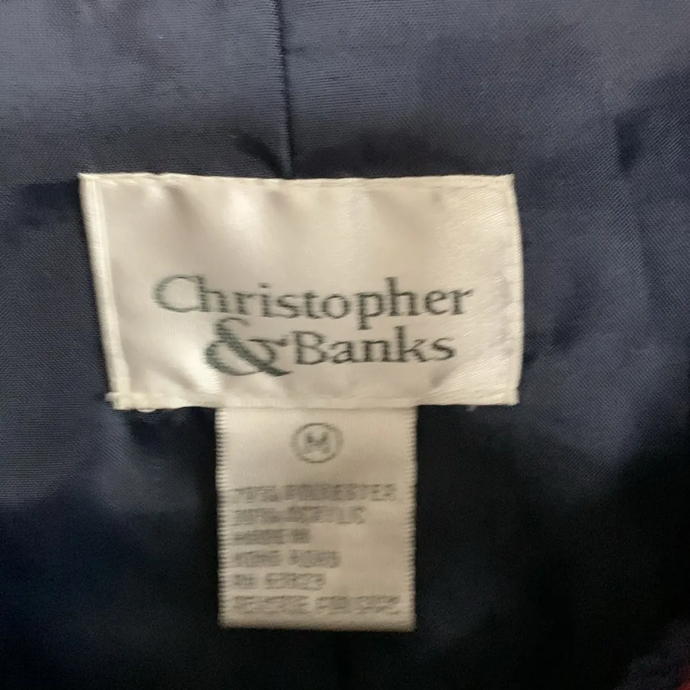 Vintage Americana Christopher & Banks Fleece Crop Button Up Jacket Size M - Image 5