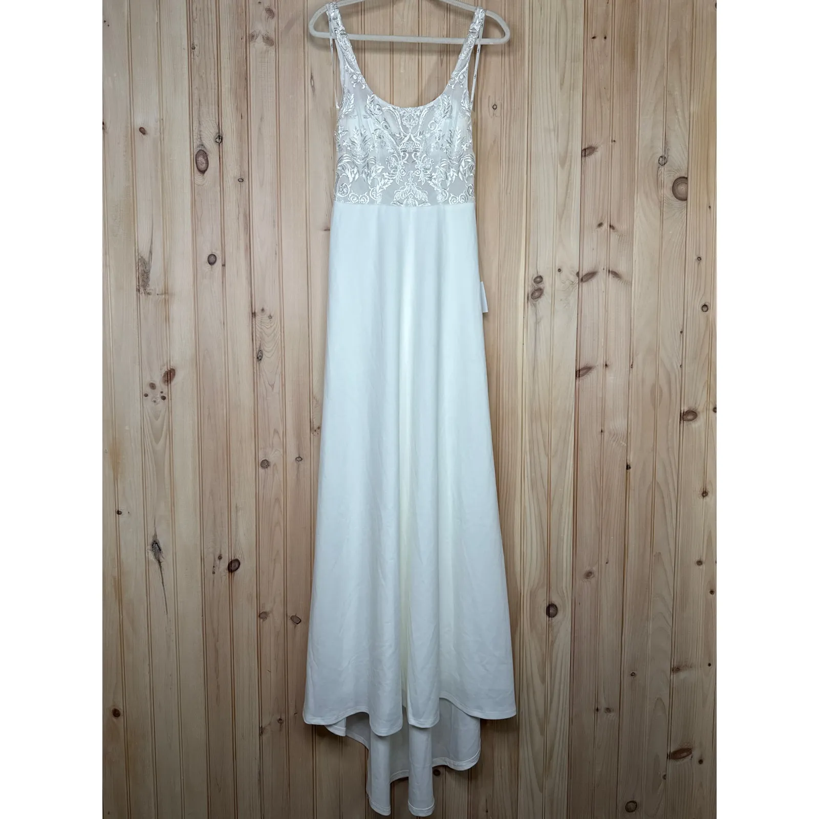 NWT Lulus Positively Romantic White Sheer Mesh Embroidered Maxi Dress Bridal S - Image 3