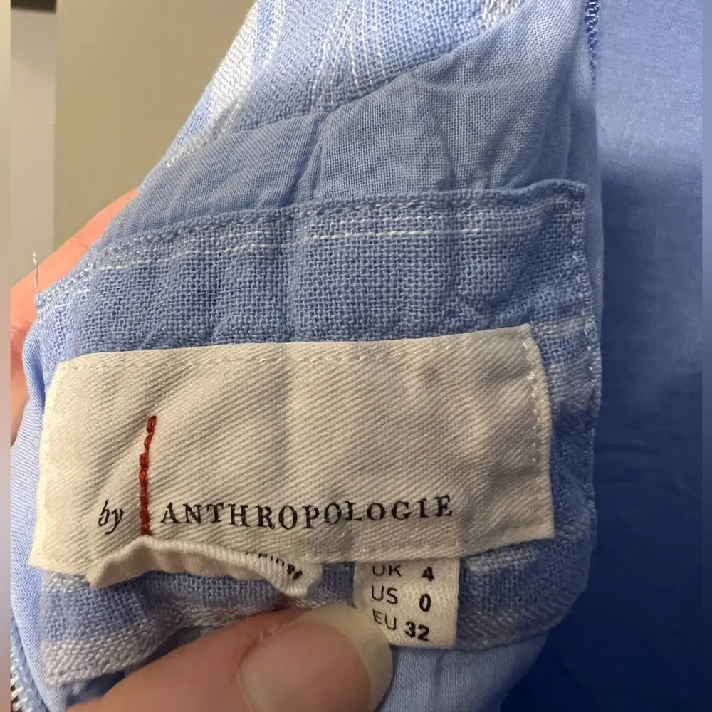 Anthropologie Cape May Bow Back Linen Mini Dress - Image 4