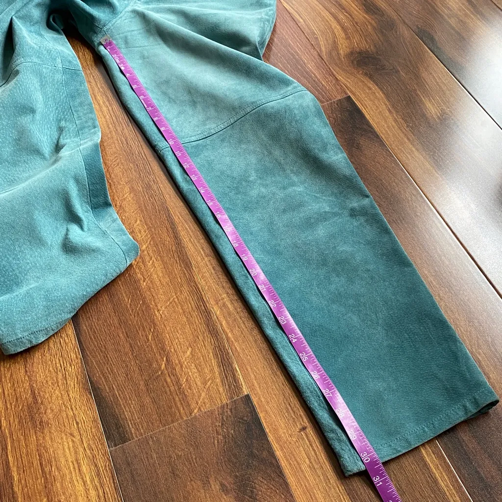 Lauren Ralph Lauren Leather Suede Teal Straight Pants - Image 8