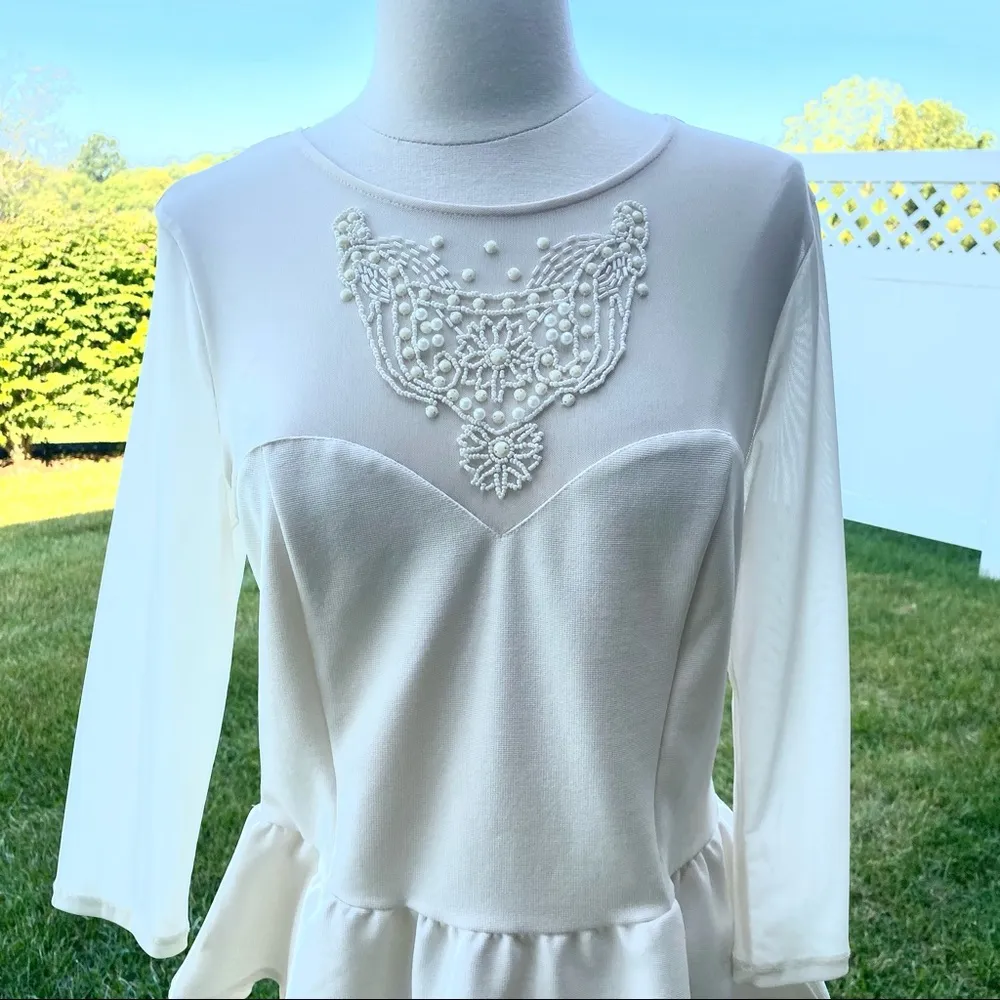 Forever 21 Peplum Top with Embellishments - Image 6
