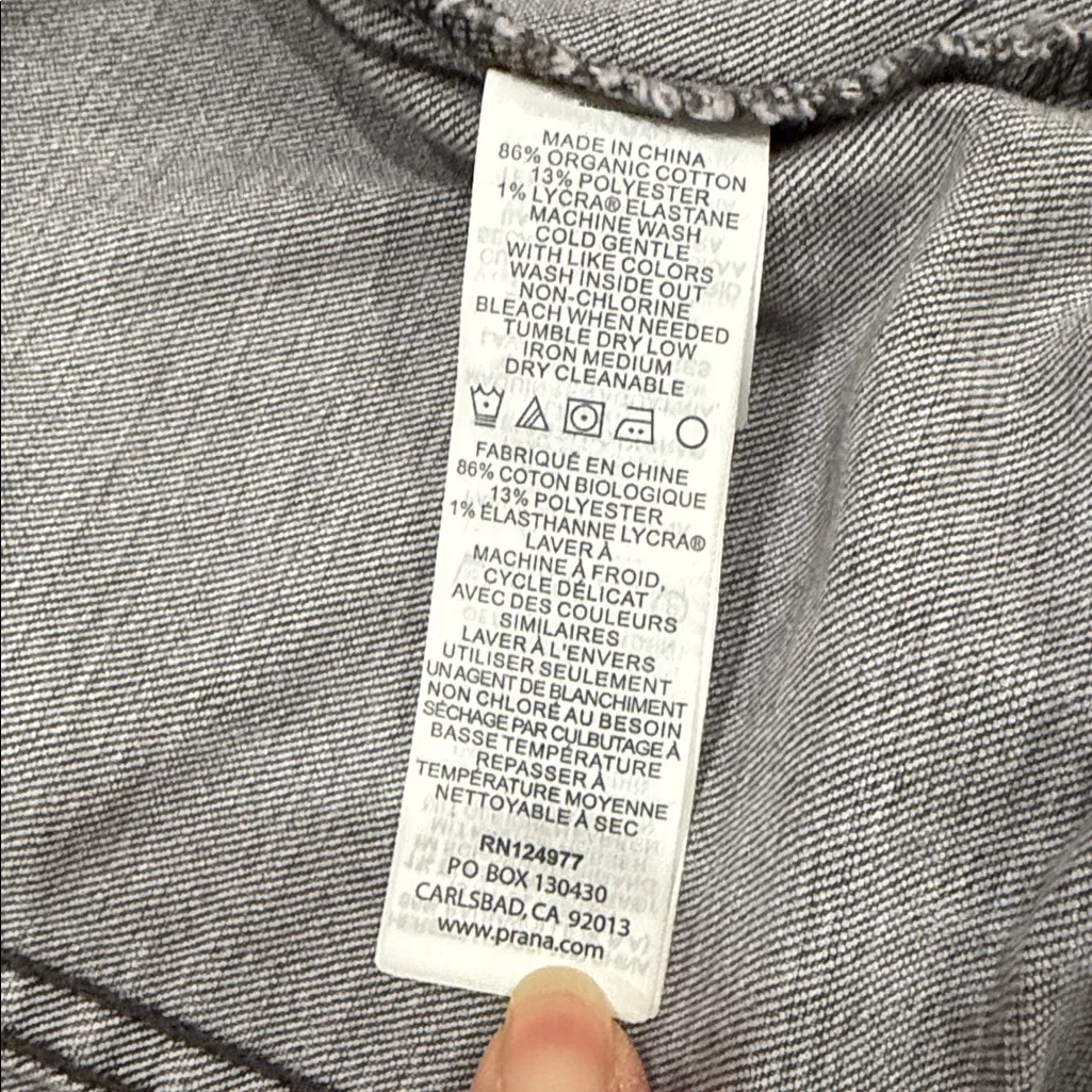 Prana Women's Gray Jean Denim Button Up Pockets Jacket Size M - Image 8