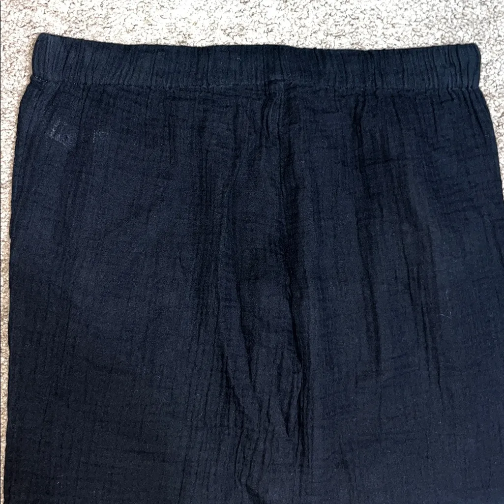 Eileen Fisher Organic Cotton Gauze Pants Black Small‎ - Image 8