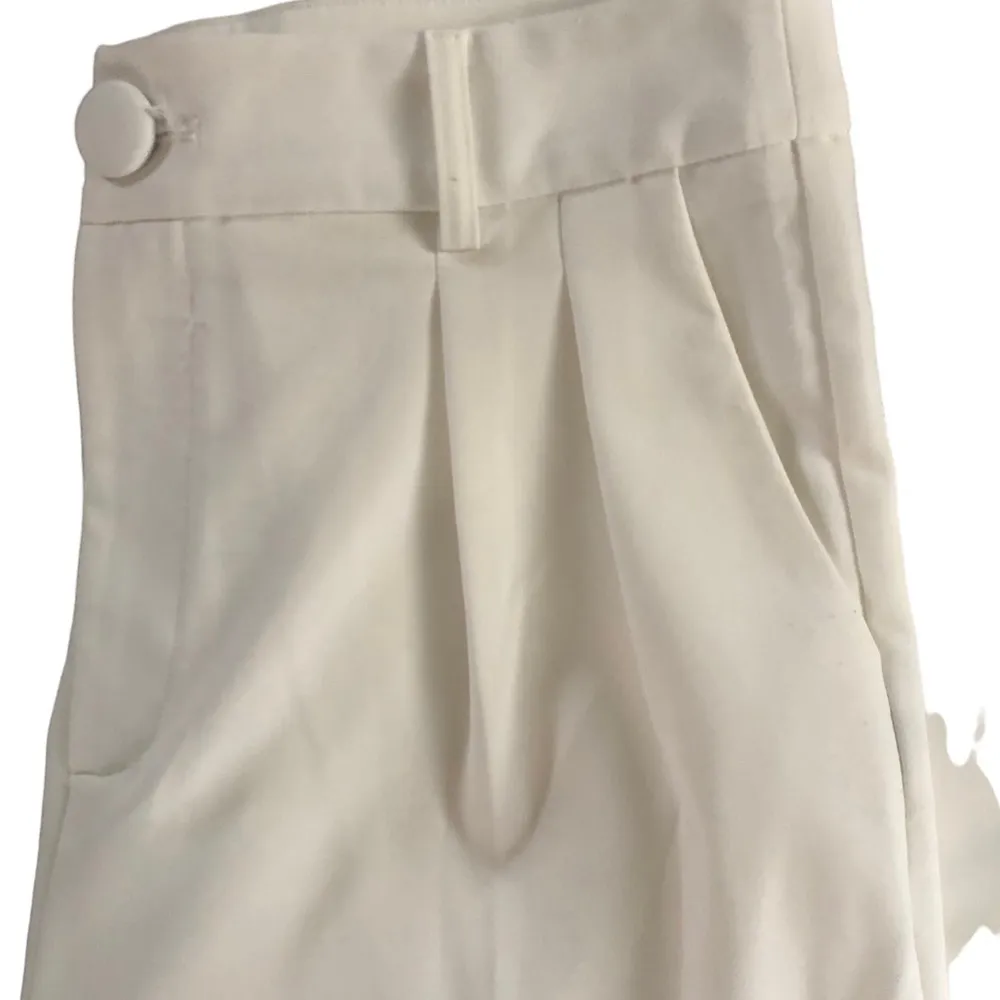 4th & Reckless High Waisted Trouser Pant Sz. 8 Ivory Pleated Pocked Wide Leg - Image 3