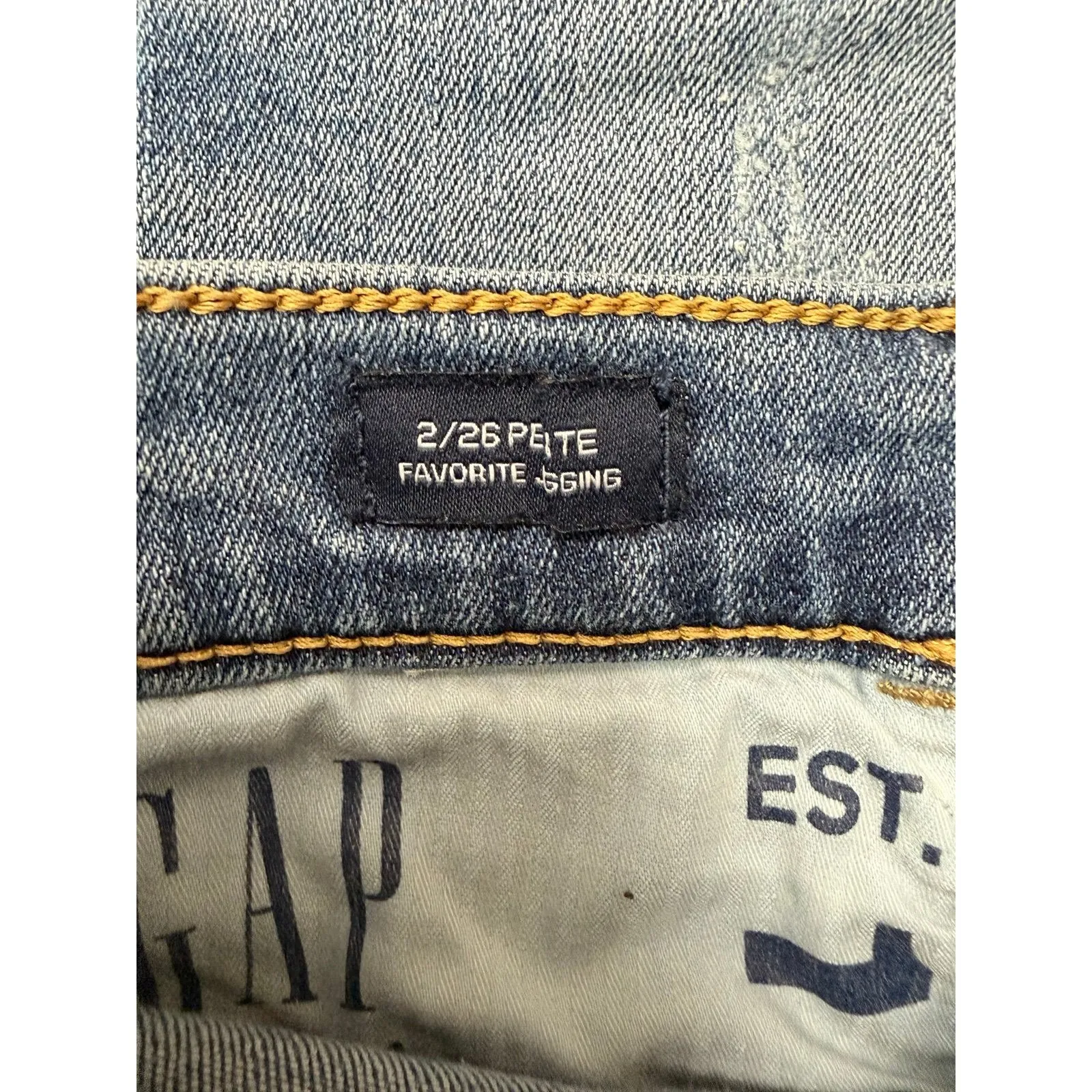 GAP Favorite Jegging High Rise Button Fly Raw Hem Petite 2/26 - Image 4