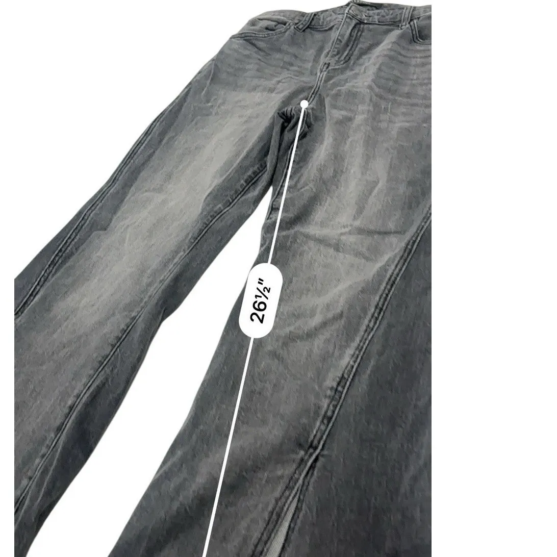 Liverpool Hannah Crop Flare Jeans Womens 10/30 Morel Slit Raw Hem Boho Chic Gray - Image 8