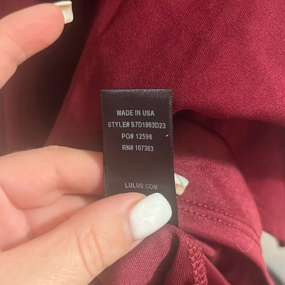 ✨Lulu’s Believe in Love Wine Red Backless Skater Sz Large Maroon Dress✨ - Image 15