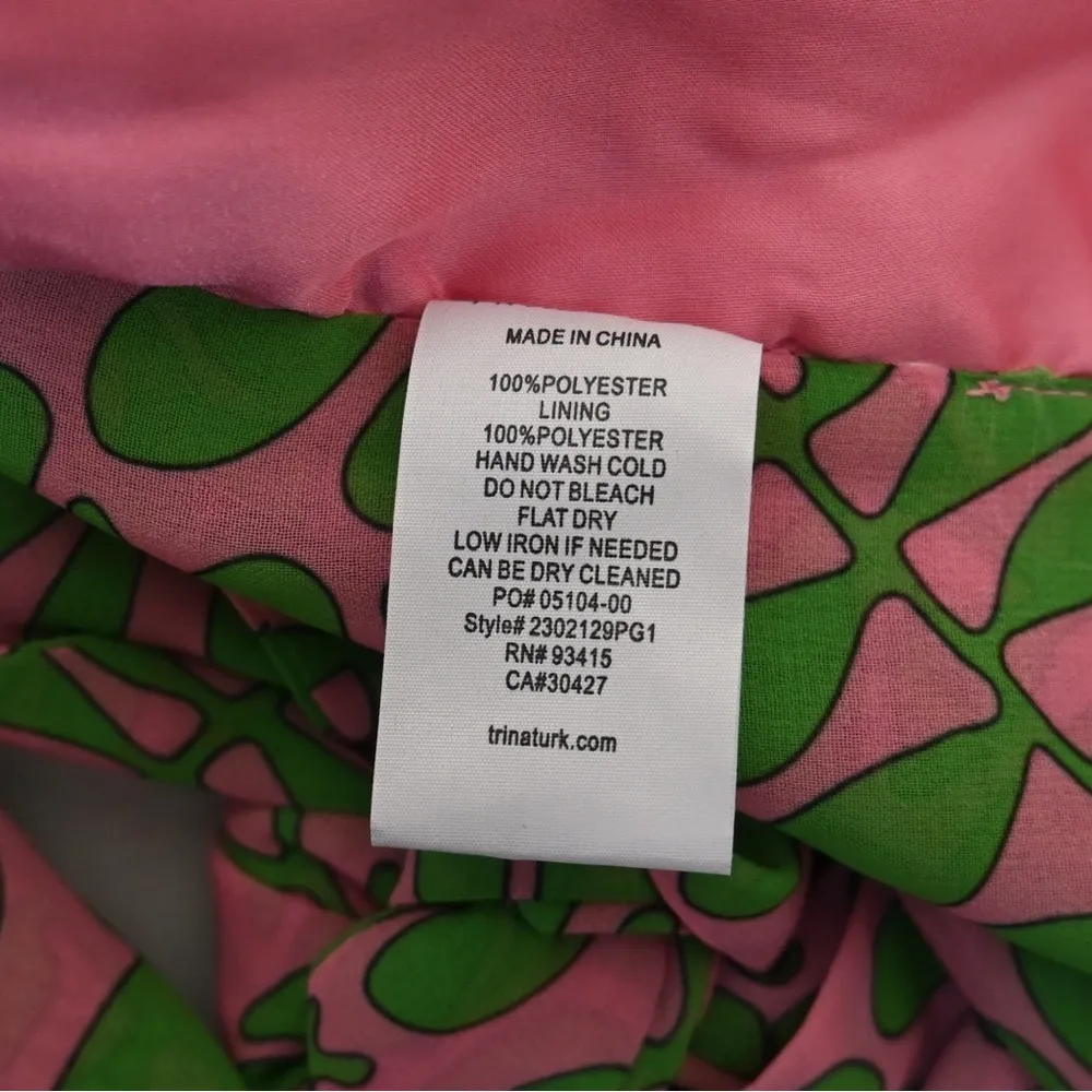 Trina Turk Womens Large Petal Print Plissé Ruffle Halter Top in Pink Dawn NEW - Image 9