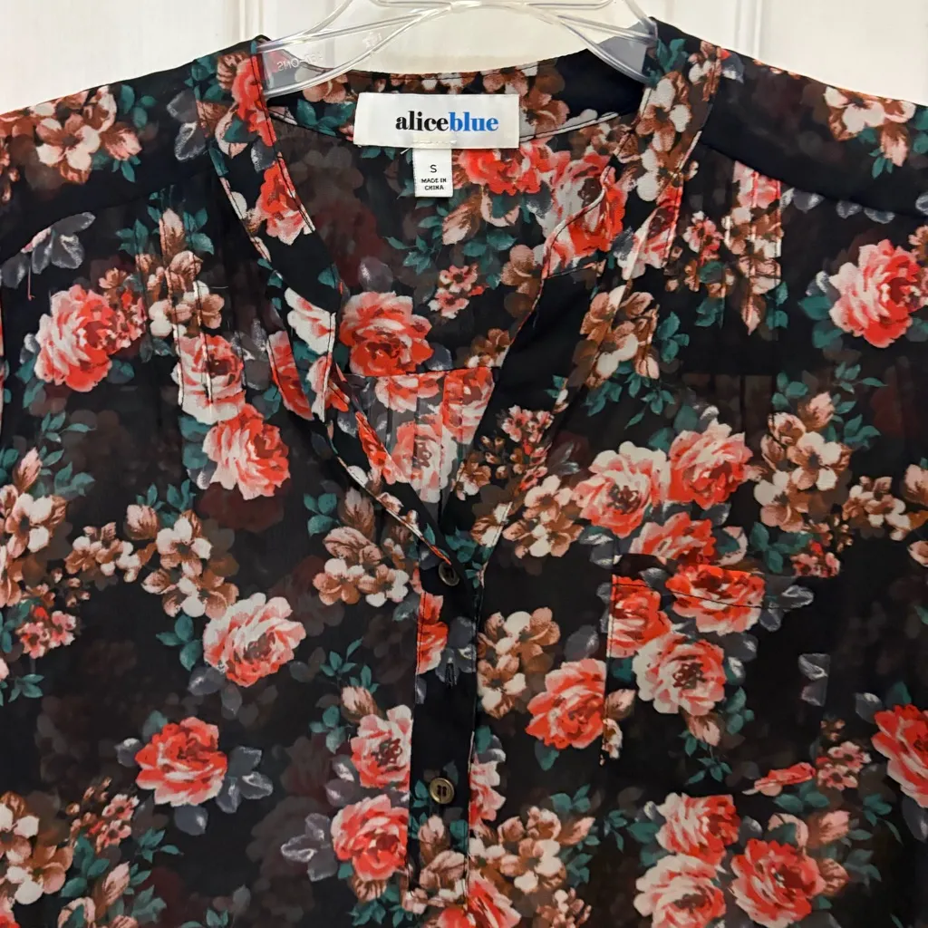 Alice Blue Women’s Sheer Floral Top - Image 4
