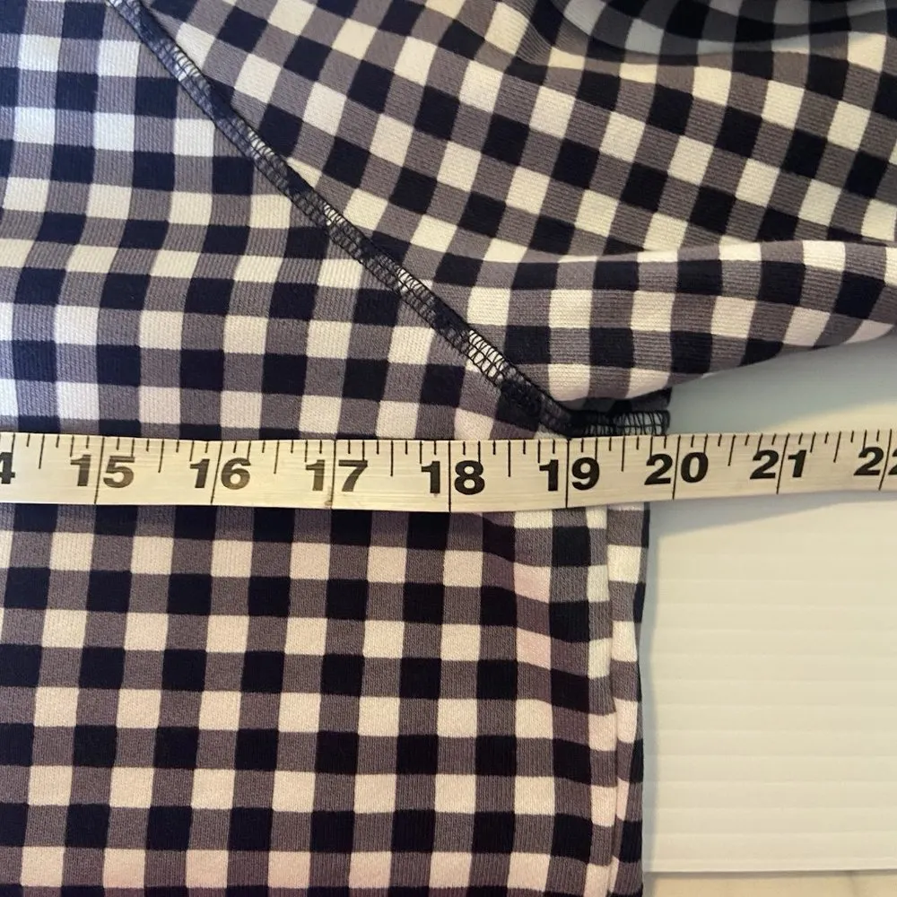 Draper James Natalie Sweatshirt Gingham Navy White Size M Checked Preppy Coastal - Image 8