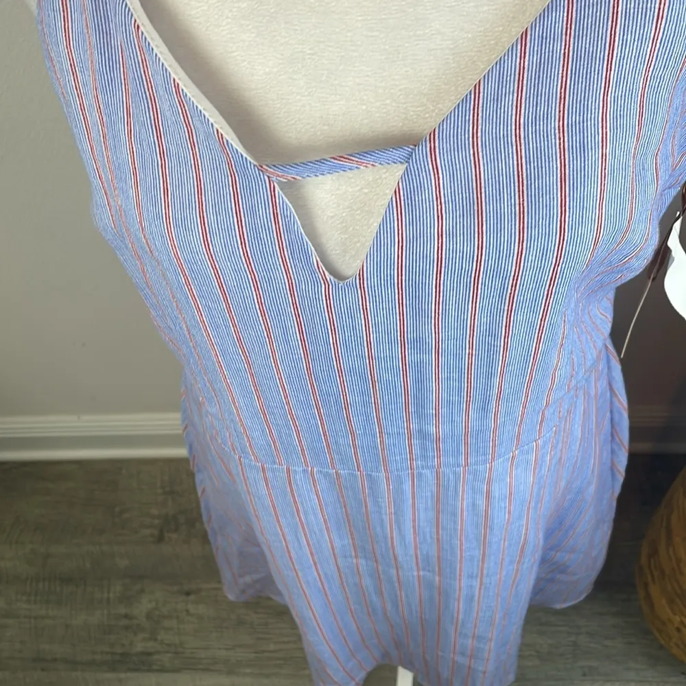 NWT Gibson Latimer Blue and White Cut Out Pleated Sundress - Image 3