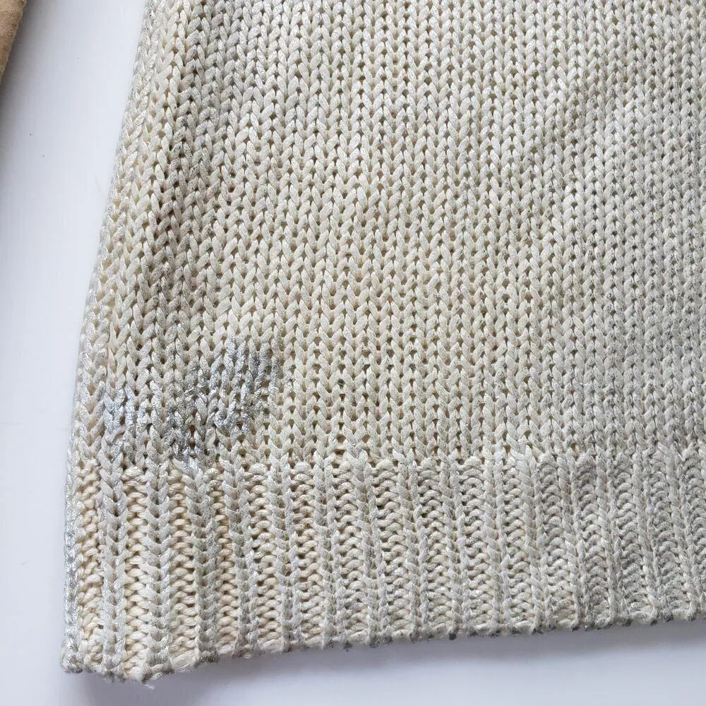 Jones New York Signature Womens Sweater Size Medium Metallic Pullover Preppy - Image 12