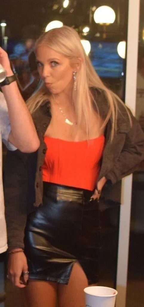 Faux Leather Slit Skirt - Image 2