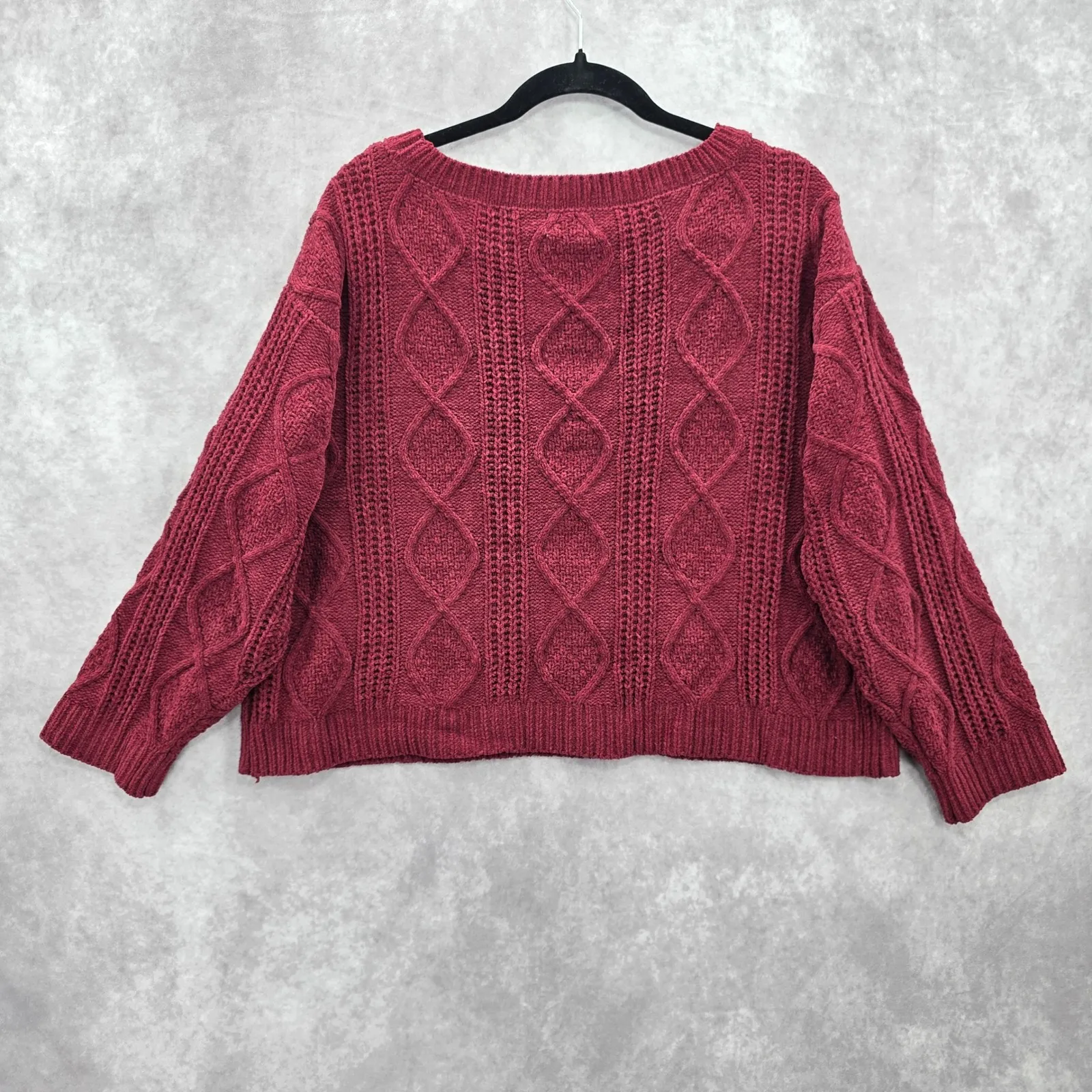 Pink Lily Red Knit Pullover Oversized Boxy Academia Y2K Coquette VTG Sweater XS - Image 2