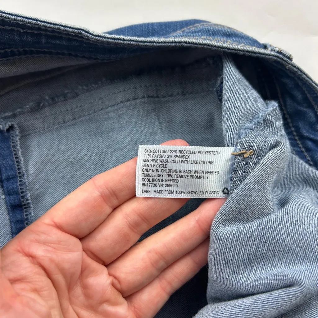 Knox Rose Blue Stretch Denim High Rise Utility Flared Jeans 17 - Image 4