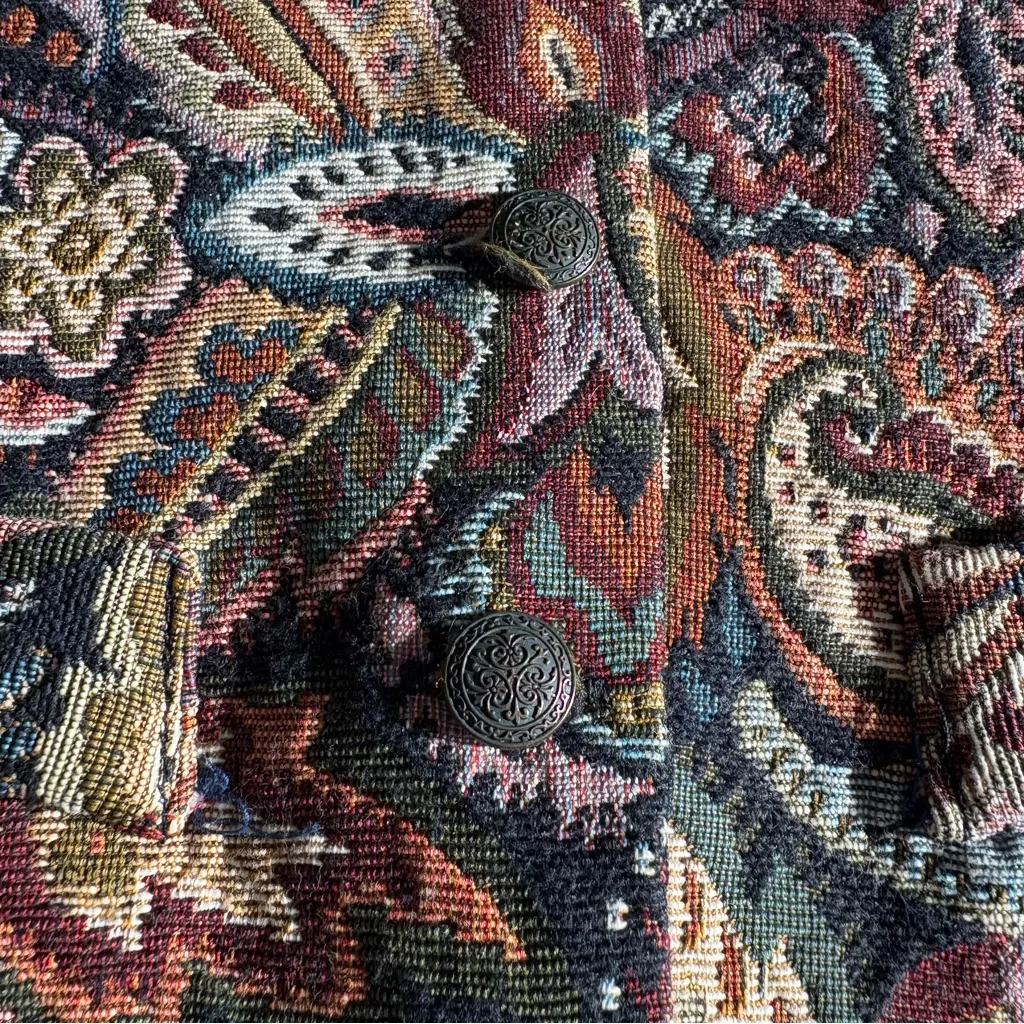 Vintage Express textured Paisley Vest tie back size small - Image 8