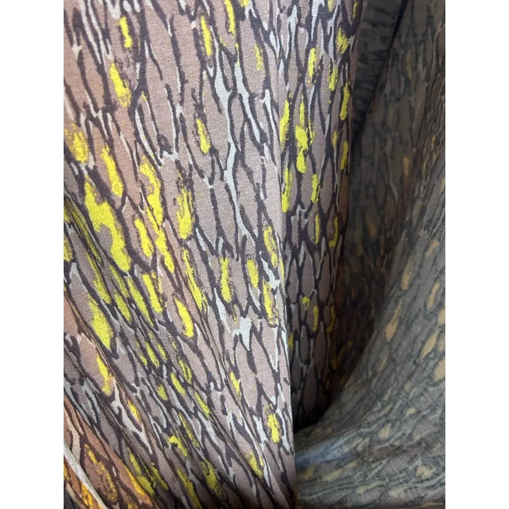 The Muses Lounge Brown Gold Top Women Size Large Faux Wrap - Image 5