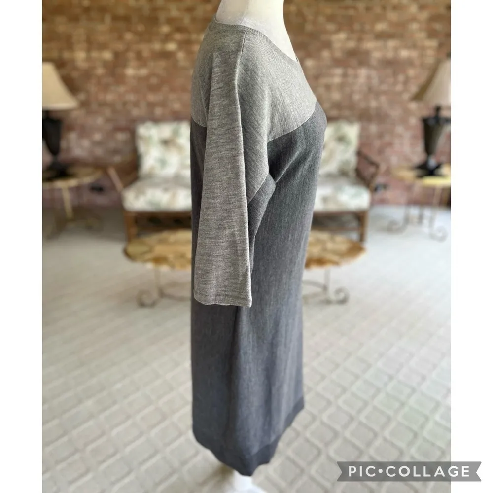 Talbots Dress Merino Wool Gray Colorblock XS Work Job Office Preppy Chic Brunch - Image 10
