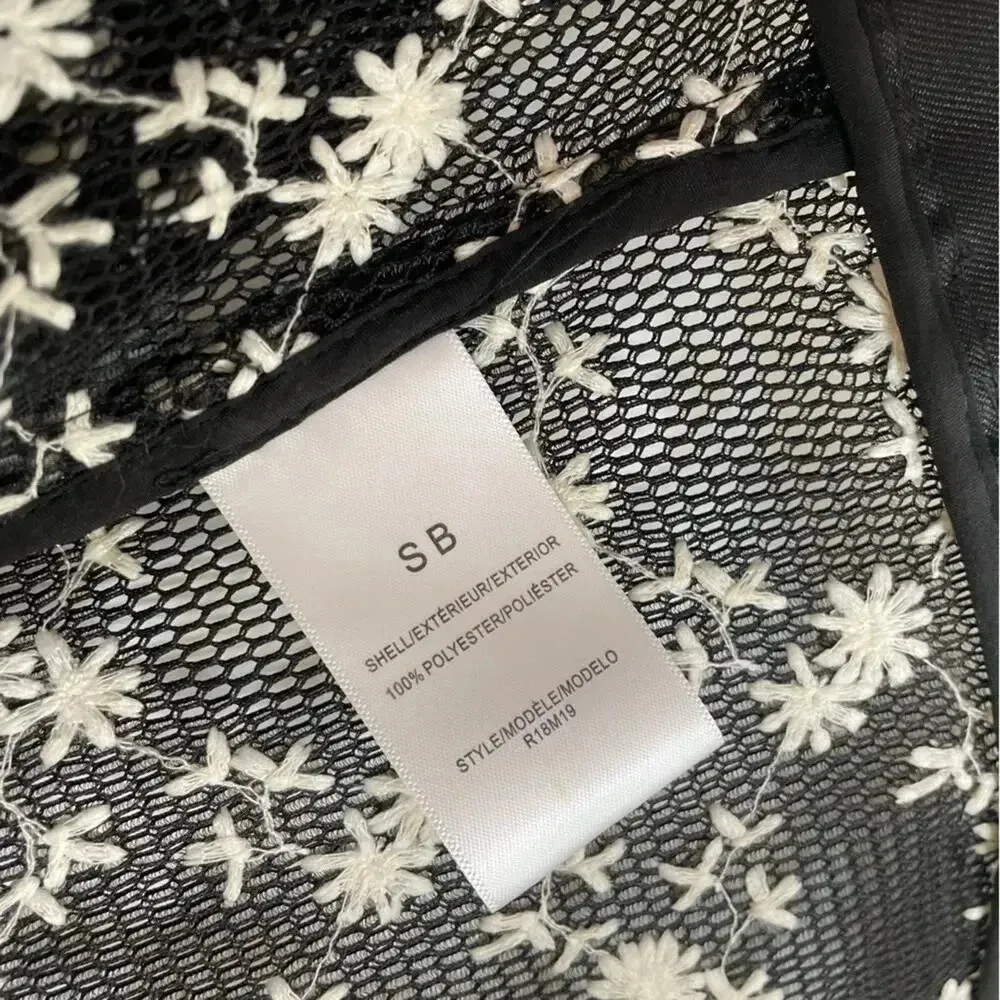 Anthropologie Sachin & Babi Black Mesh Floral
Embroidered Moto Jacket Size XS - Image 10