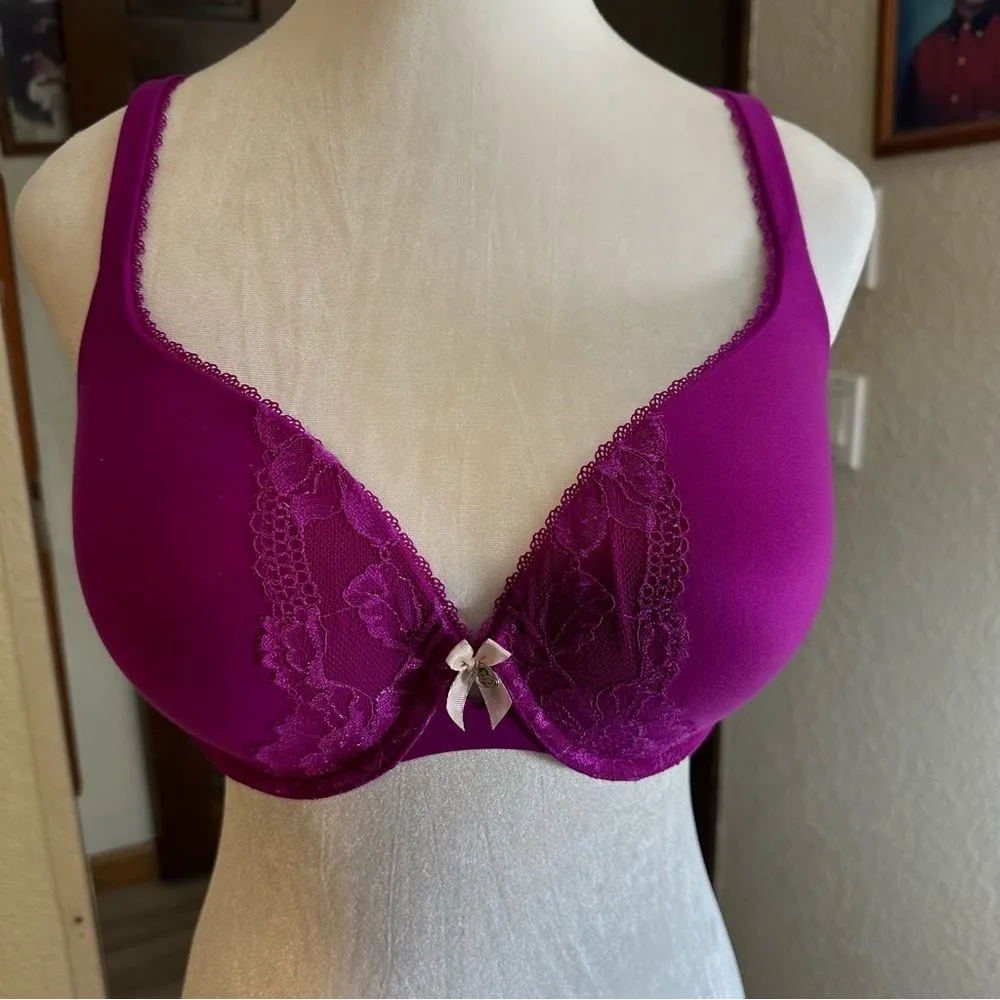 Victoria'‎ Secret Padded Perfect Coverage Bra Size 34DD Raspberry - Image 5