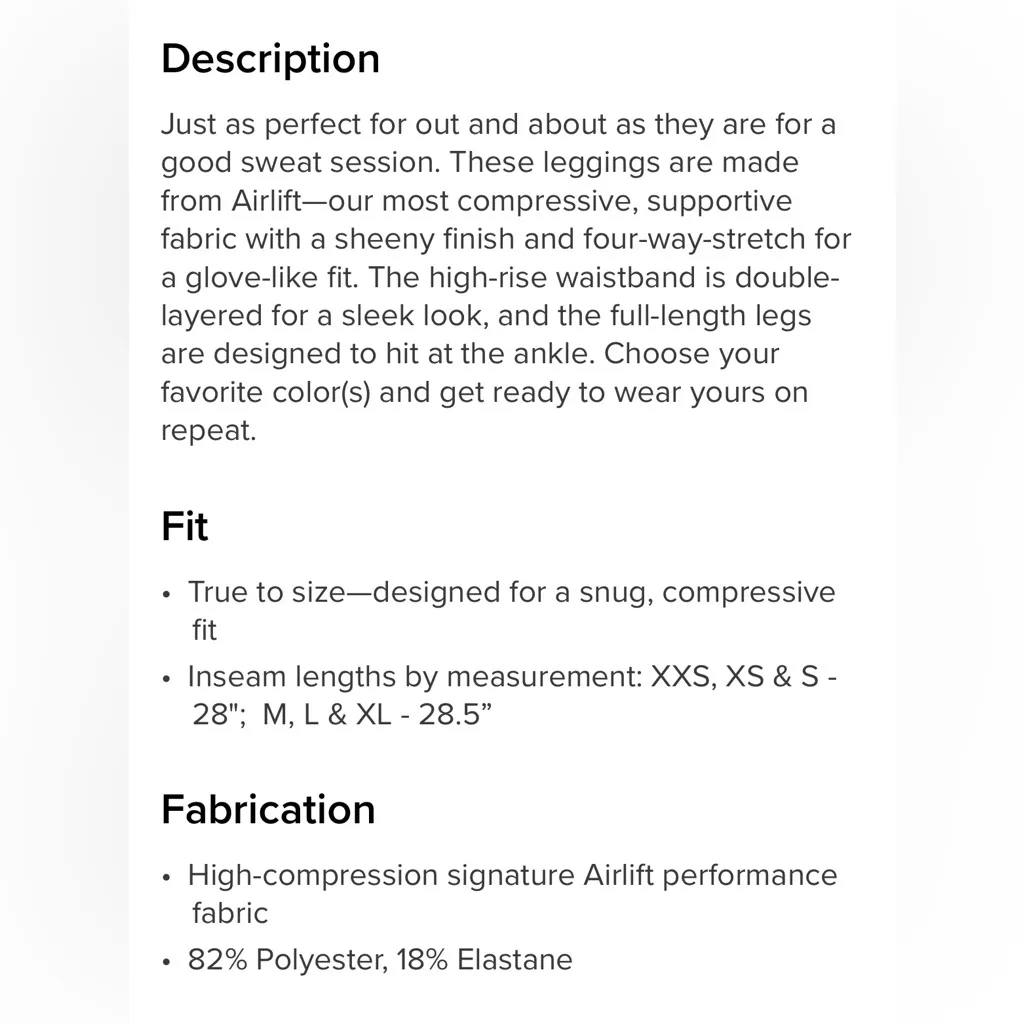 Alo Yoga NWT High Waisted Airlift Leggings in Black Size L - Image 4