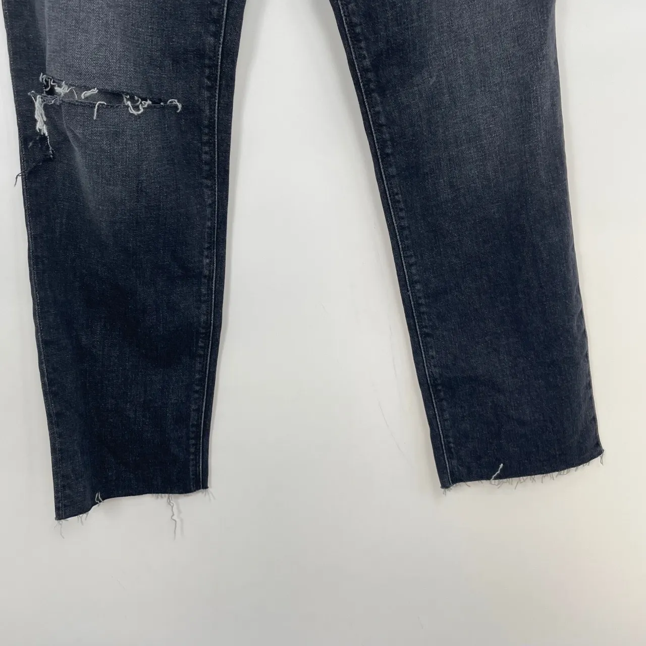 HUDSON Women's Dark Wash Black High Waist Ripped Skinny Jeans Size 31‎ - Image 4