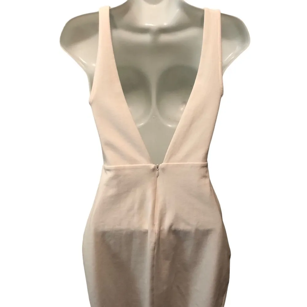 Lulus Coquina White Bandage Mini Dress Sz. S Crochet Detail Low Back Knit Sexy - Image 7