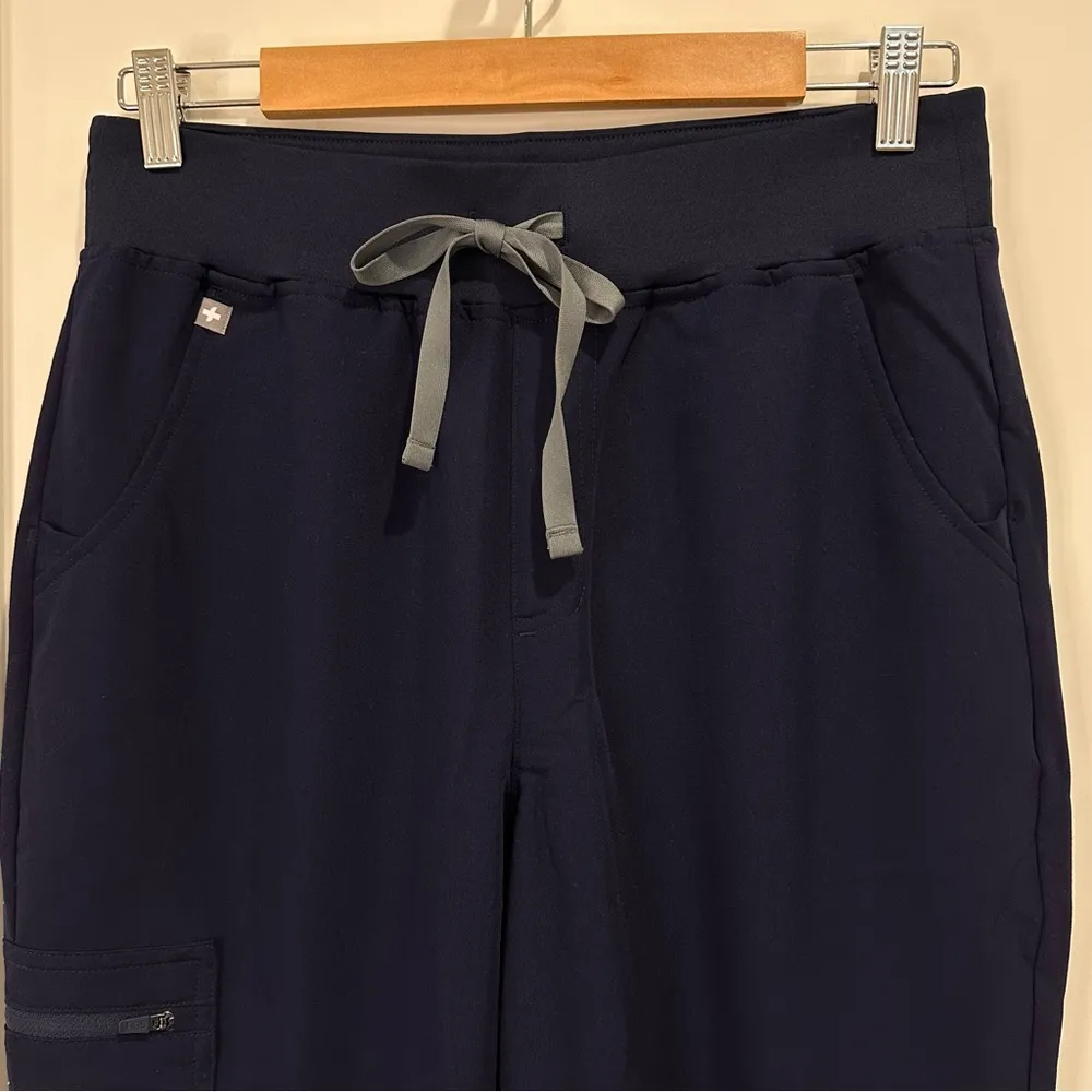 Figs Zamora Jogger High Waisted Scrub Pants Elastic Waist Navy Blue Medium Nurse - Image 7