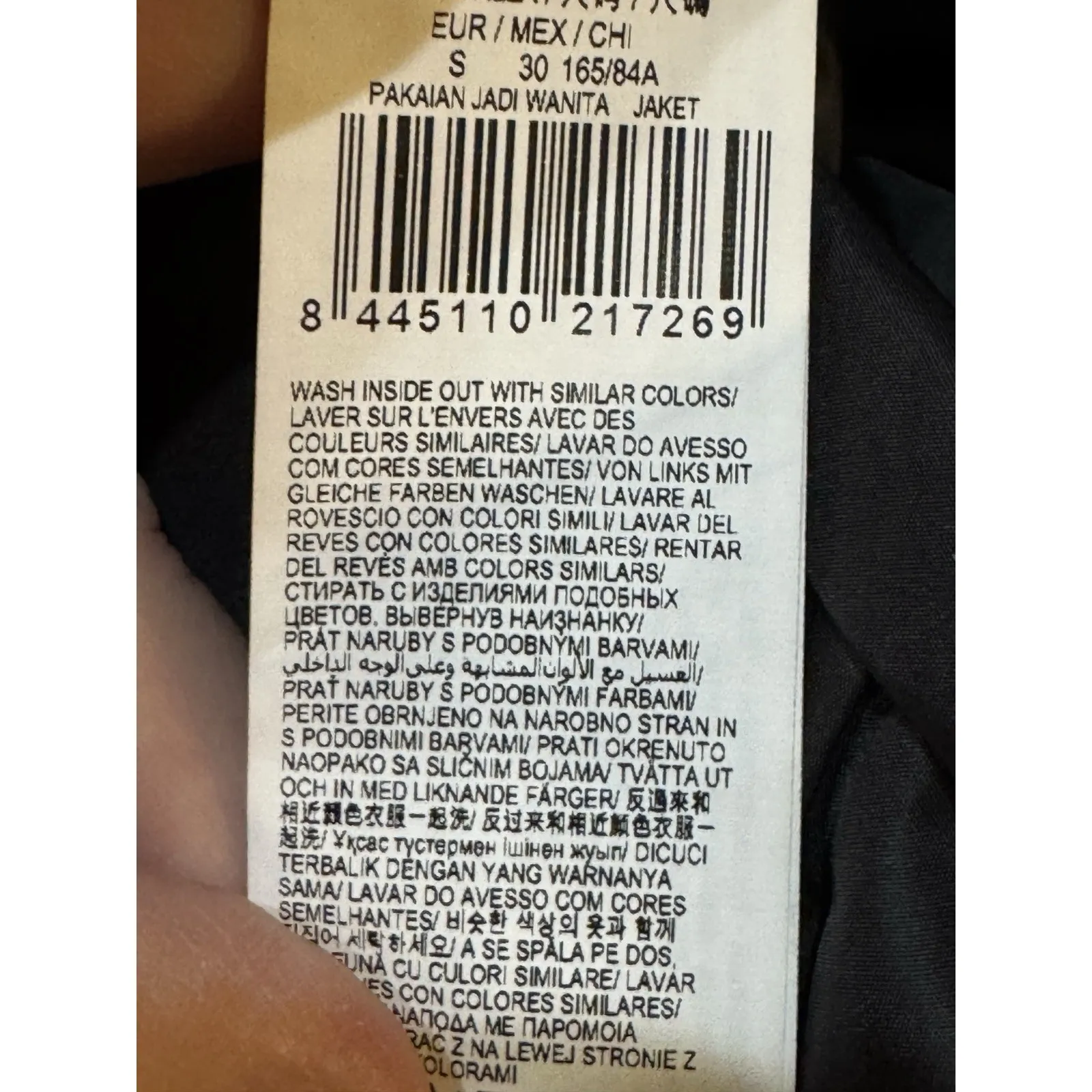 DESIGUAL Padded Print Overshirt Jacket In Black Size Small Art To Wear - Image 9