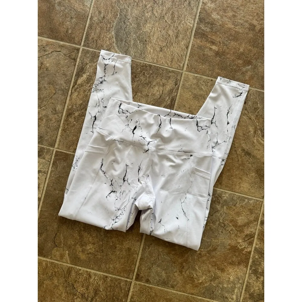 BuffBunny Limitless Leggings White Marble Size Medium - Image 3