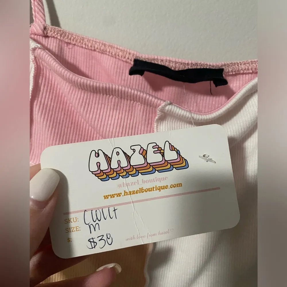 NWT Hazel Boutique color block cropped tank - Image 5