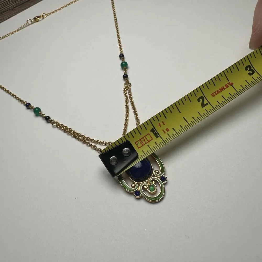 Metropolitan Museum Of Art MMA CHMF Blue Lapis Gold Tone Necklace - Image 2