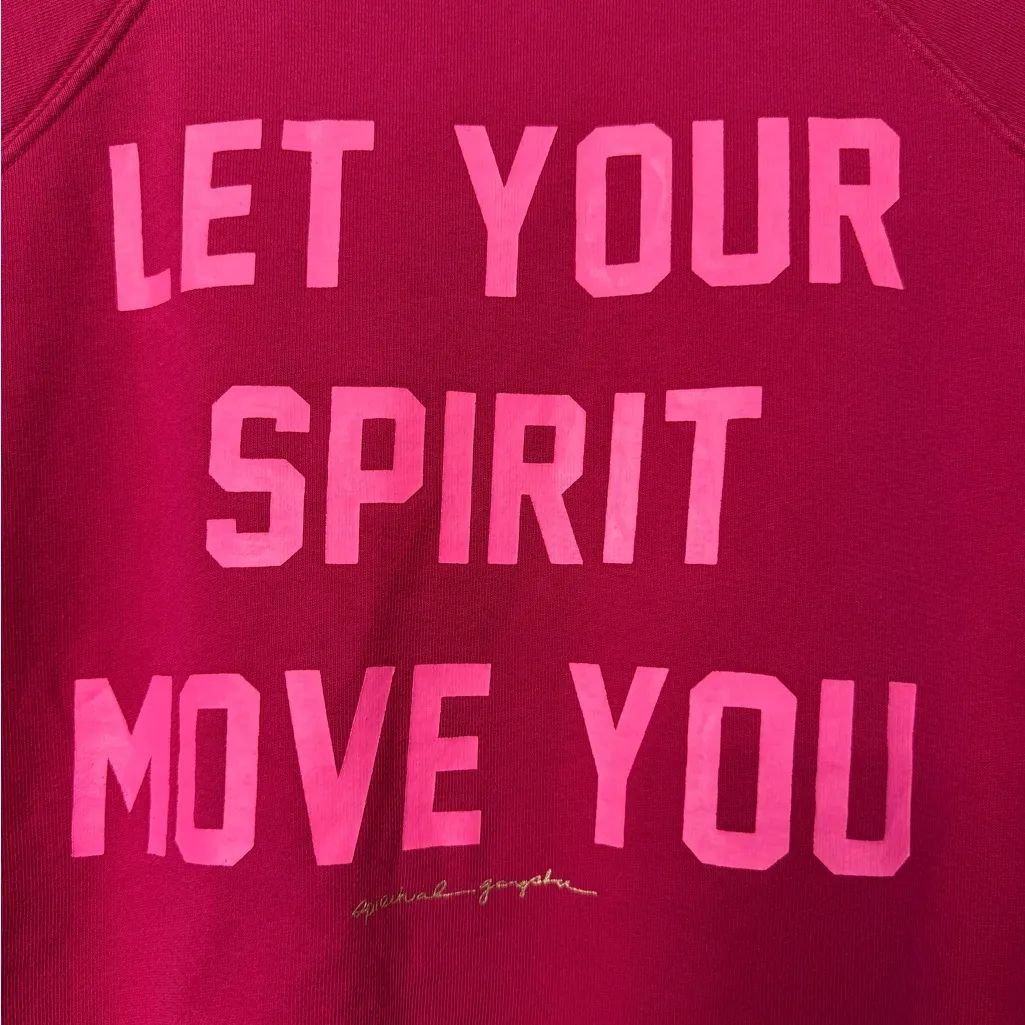 Spiritual Gangster x Peloton Graphic Crewneck Sweatshirt in Berry Pink Size S - Image 4