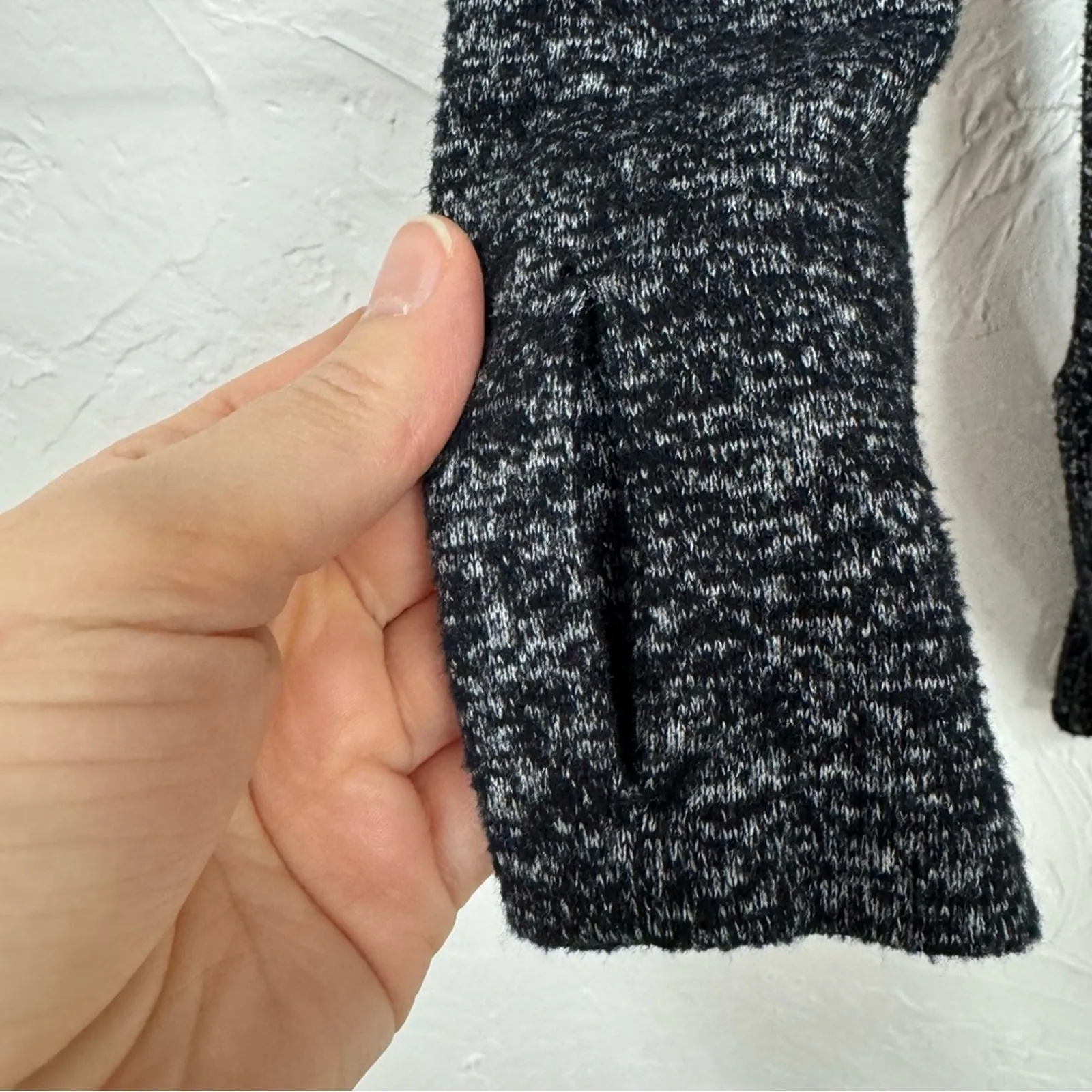 Athleta Grey Marled Cocoon Open Front Cardigan Sweater Womens XXS Preppy Career - Image 7