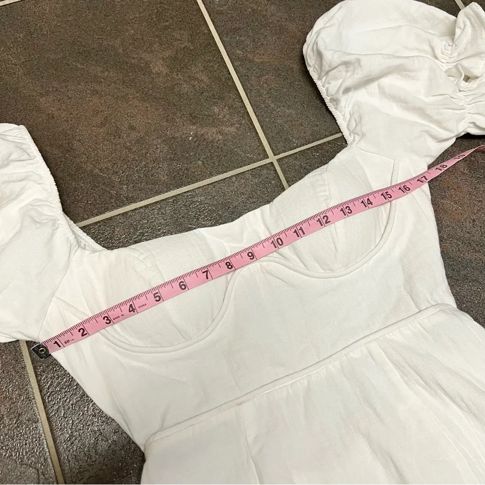 NEW  Norma Puff Sleeve Cutout Back Mini Dress White NWT - Image 12