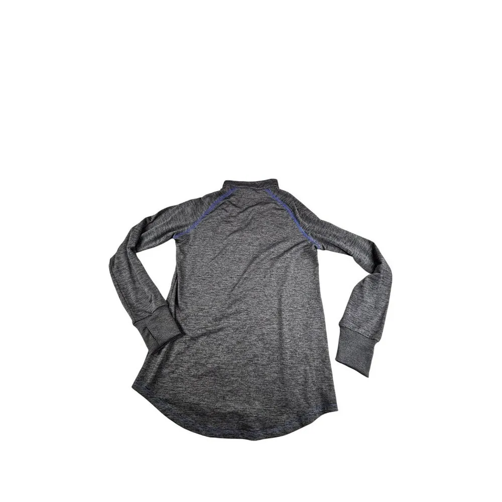 Colosseum Kansas Jayhawks Gray 1/4 Zip Pullover Sweatshirt Women's Medium *flaw - Image 2