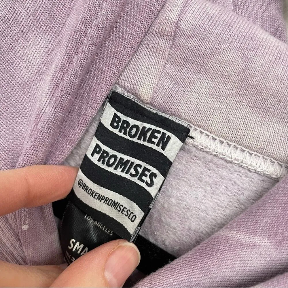 Broken Promises Purple Tie Dye Purple Rose Hoodie Sweatshirt Womens S Casual - Image 4
