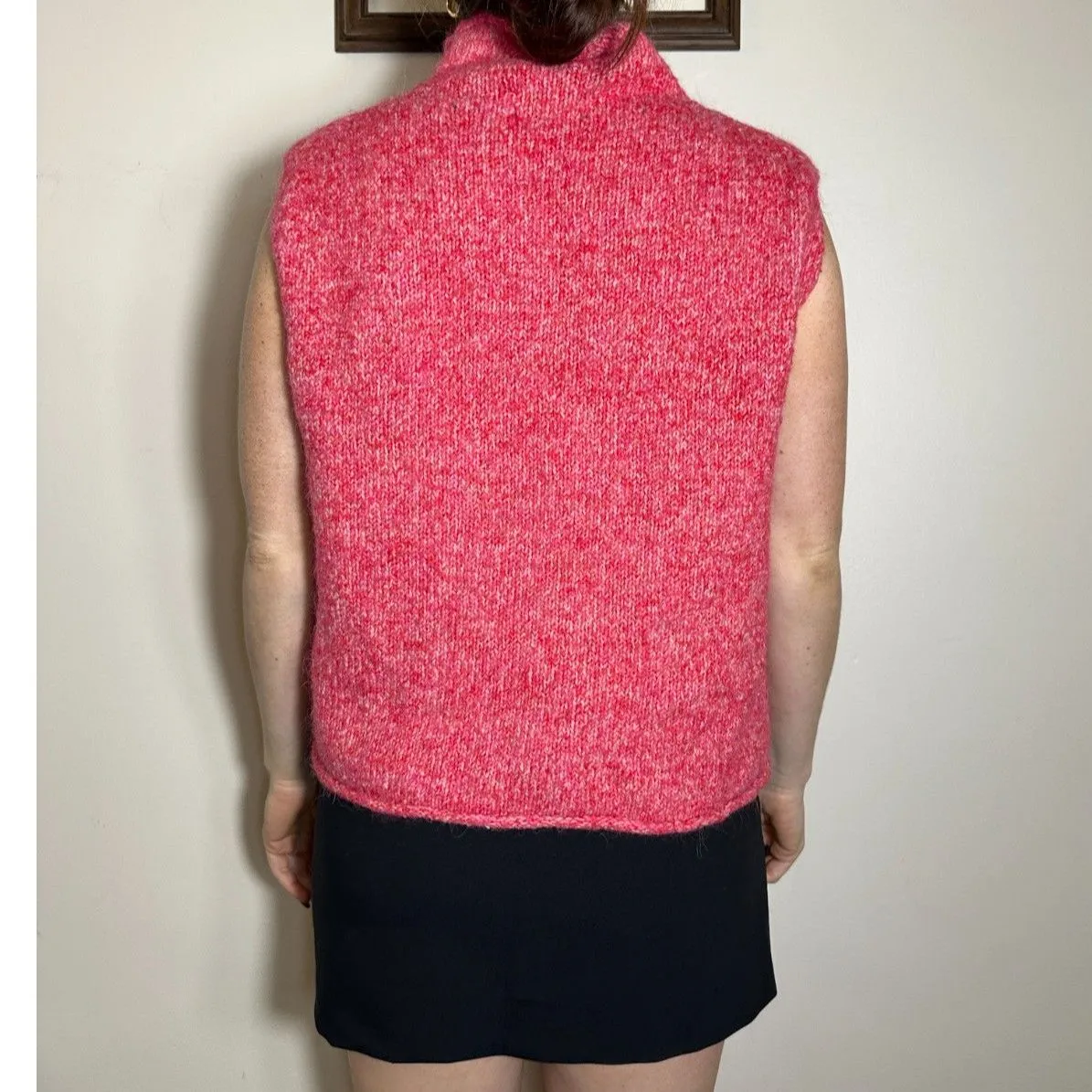 Zara Pink Sleeveless Sweater Vest Size Medium - Image 3