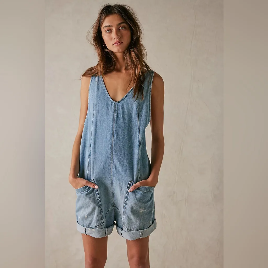 NWOT WeThe Free High Roller Shortall In Bright Eyes Sold Out On Free People - Image 6