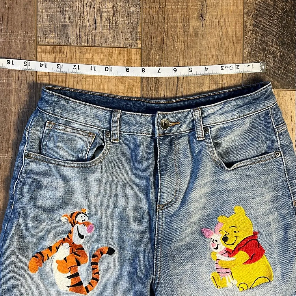 Disney Jean Shorts VTG Y2K Women’s Mom Jeans Winnie the Pooh & Tiger Size 7 - Image 8