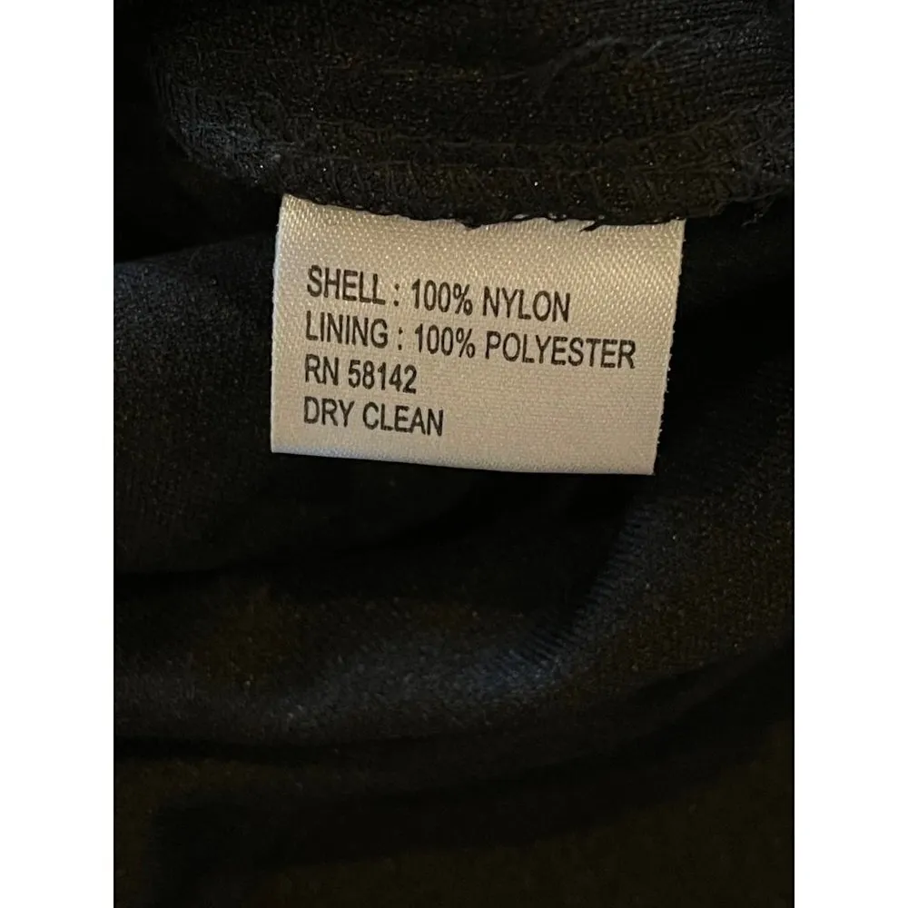 Maggy London Ivory And Black Lace Overlay Cap Sleeve Sheath Peplum‎ Dress Size 6 - Image 10