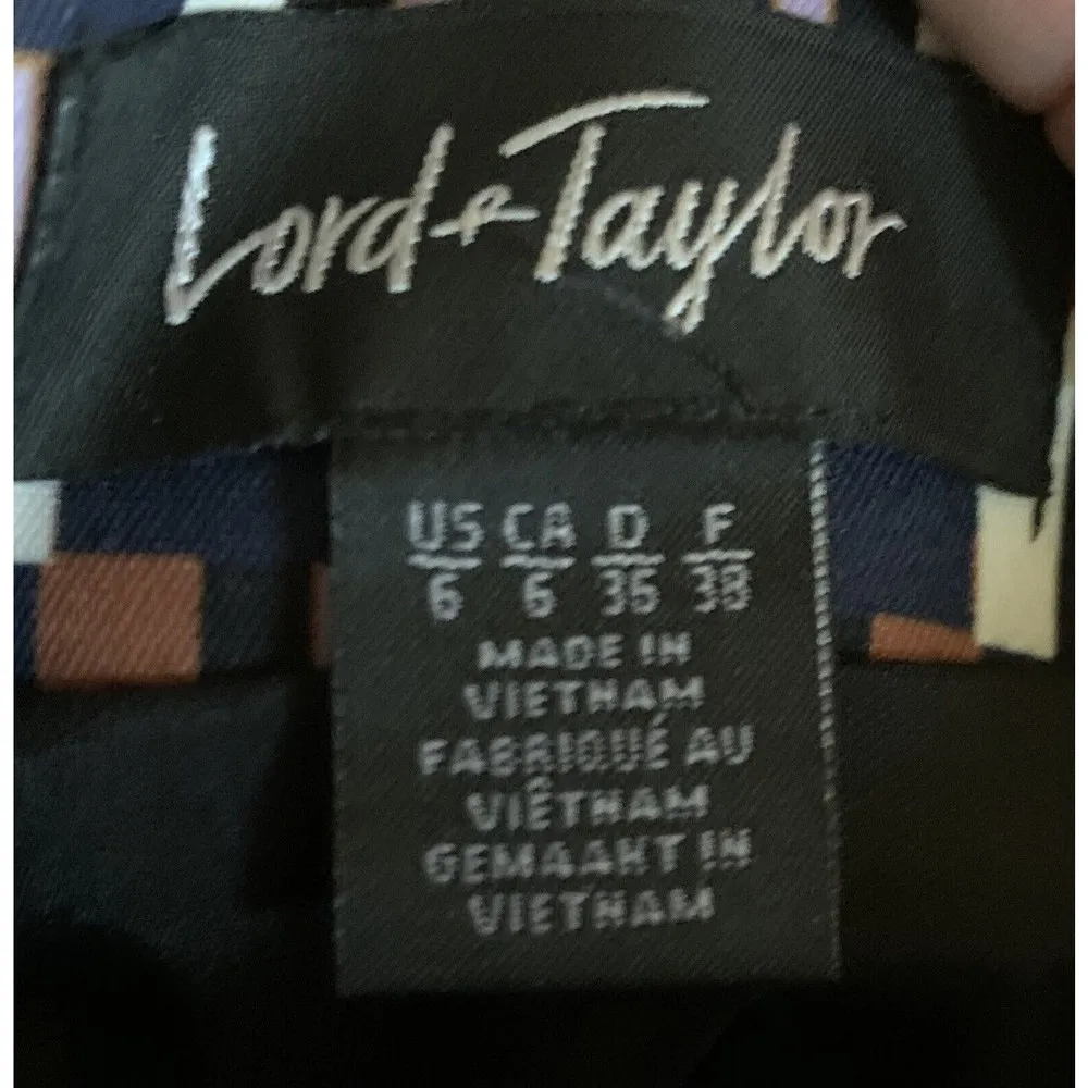 Lord & Taylor Lined Multicolor Pencil Skirt Size 6 Back Zipper & Back Leg Kick - Image 7