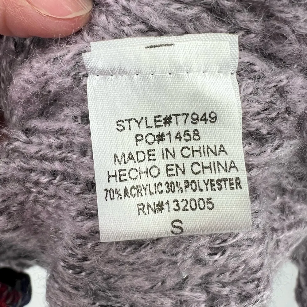 Entro purple lightweight bell sleeve knit sweater large lavender spring summer - Image 7