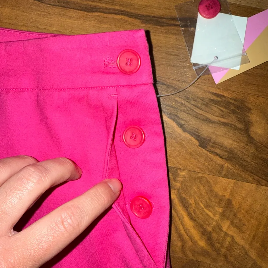 Riley & Rae women’s flat front hot Barbie pink dress pants straight SZ 10 NWT‎ - Image 2