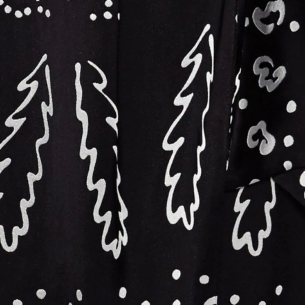 Thakoon Culotte Pant 6 Wide Leg Mosaic Jacquard Draped intermix moda operandi Black - Image 5