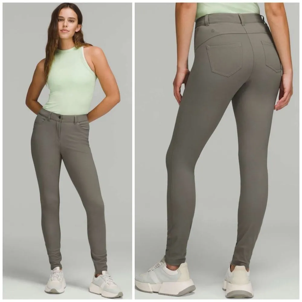 Lululemon City Sleek Slim-Fit 5 Pocket High-Rise Pant in Grey Sage Size 28 - Image 2