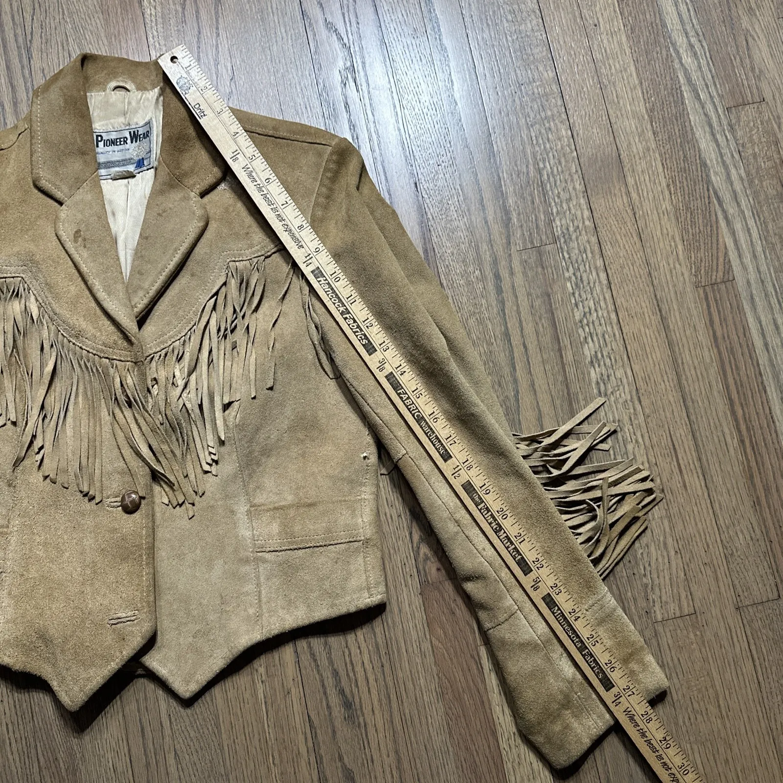 Pioneer Wear Suede Leather Fringe Jacket Vintage Western Ladies SZ 12 COWGIRL Brown - Image 7